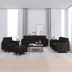 vidaXL 4-delige loungeset met kussens stof zwart, Verzenden, Nieuw, Vierpersoons of meer, Stof