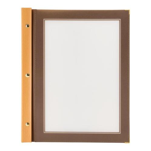 Menukaartmap | Wood | A4 | Bruin | Incl. 2 insteekhoezen, Zakelijke goederen, Horeca | Keukenapparatuur, Nieuw in verpakking, Verzenden