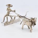 Sri Moelyo Silver - Boer met ploeg - Miniatuur figuur -, Antiek en Kunst