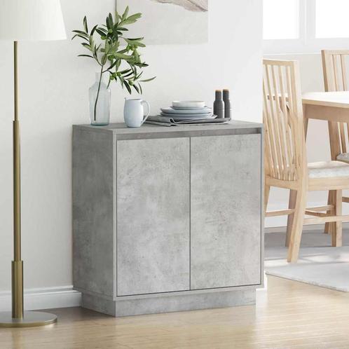 vidaXL Dressoir met LED Betongrijs 71x34,5x75 cm Gemaakt van, Huis en Inrichting, Slaapkamer | Nachtkastjes, Nieuw, Minder dan 45 cm