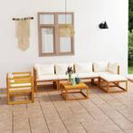 vidaXL 7-delige Loungeset met kussens massief acaciahout, Tuin en Terras, Verzenden, Nieuw, Hardhout, Loungeset