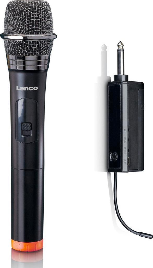 Karaoke Microfoon – Draadloos - Zwart – Lenco - MCW-011BK •, Muziek en Instrumenten, Microfoons, Zo goed als nieuw, Verzenden