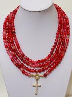 Natuurlijk Agata Roja en Cruz Católica met circonia.