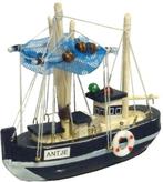 Vissersboot Antiek Blauw/Wit Maritiem 10,5 cm, Ophalen of Verzenden, Nieuw