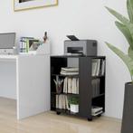 vidaXL Rolkast 60x35x75 cm bewerkt hout zwart, Verzenden, Nieuw