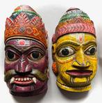 Groot paar Rituele Maskers (49 cm) - Veelkleurig hout, met