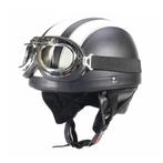 Vintage zwart - wit leren pothelm, Motoren, Kleding | Motorhelmen, Verzenden, Nieuw met kaartje