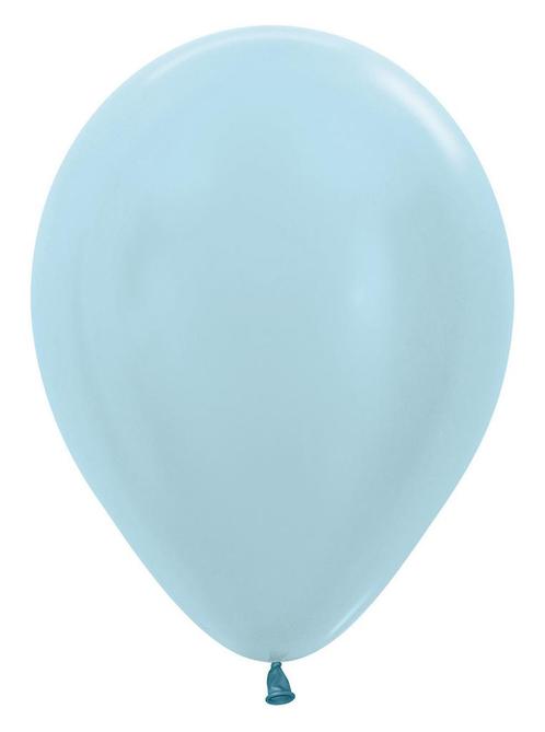Ballonnen Pearl Blue 30cm 50st, Hobby en Vrije tijd, Feestartikelen, Nieuw, Verzenden