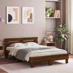 vidaXL Bedframe met hoofdeinde bruin eikenkleur 135x190 cm, Huis en Inrichting, Bruin, Verzenden, 190 cm of minder, Overige maten