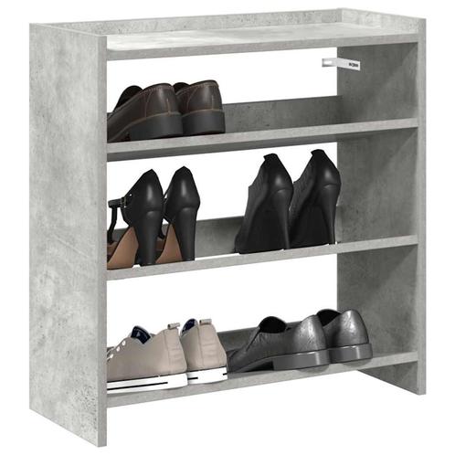vidaXL Schoenenrek 60x25x62 cm bewerkt hout betongrijs, Huis en Inrichting, Kasten | Schoenenrekken, Nieuw, Verzenden