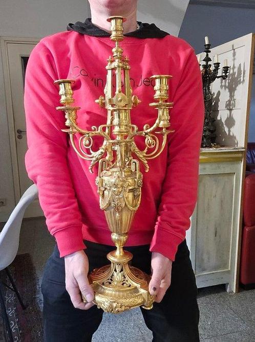 Kandelaber - Verguld brons - Zeldzame lodewijk de 16e, Antiek en Kunst, Antiek | Klokken