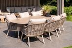 Taste Puglia/Nevada low dining tuinset (7-delig) - Latte, Verzenden, Nieuw, Rvs, Tuinset
