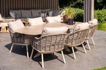 Taste Puglia/Nevada low dining tuinset (7-delig) - Latte beschikbaar voor biedingen