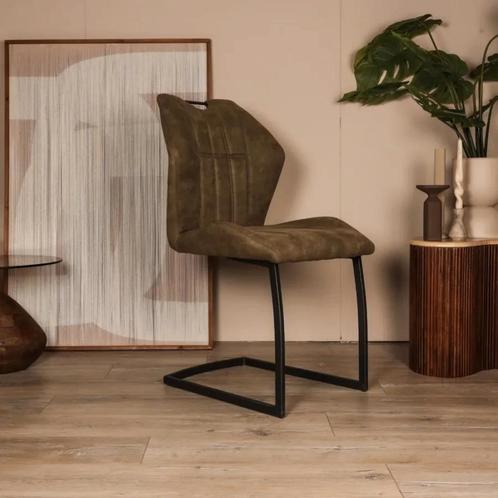 Eetkamerstoel Peter - Groen - Microvezel, Huis en Inrichting, Stoelen, Nieuw, Verzenden