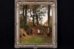Frans Gons (1834-1904) - Hut in Bos met Figuur (NO RESERVE)