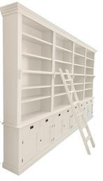 Boekenkast XXXL wit met trap Reeuwijk 400 x 260cm, Huis en Inrichting, Ophalen of Verzenden, Nieuw