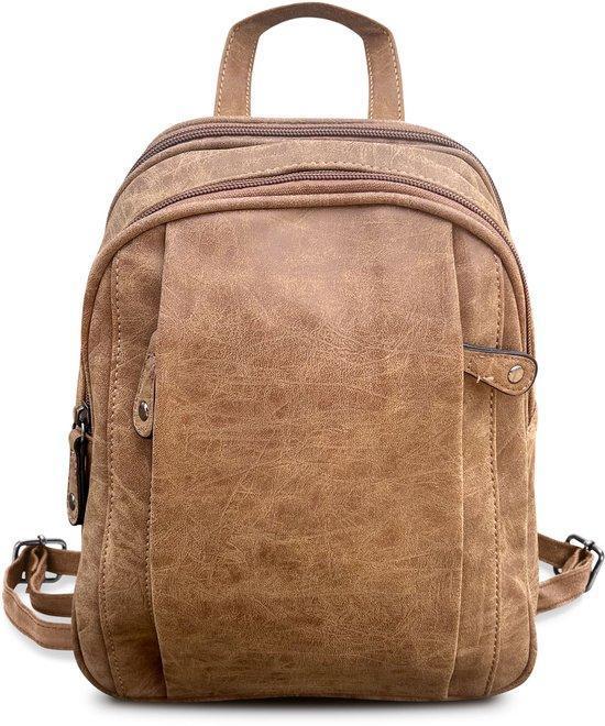 THL Design Dames Rugzak Kleine Rugtas Bruin, Sieraden, Tassen en Uiterlijk, Tassen | Rugtassen, 25 tot 40 cm, Nieuw, Overige merken