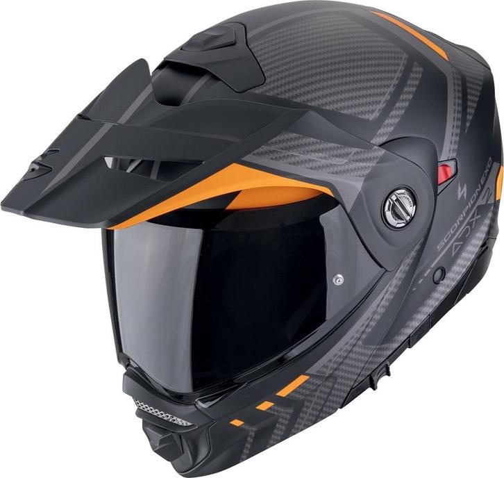 Scorpion ADX-2 Lewis Zwart Oranje Systeemhelm, Motoren, Kleding | Motorhelmen, XXL, Nieuw met kaartje, Overige merken, Offroadhelm