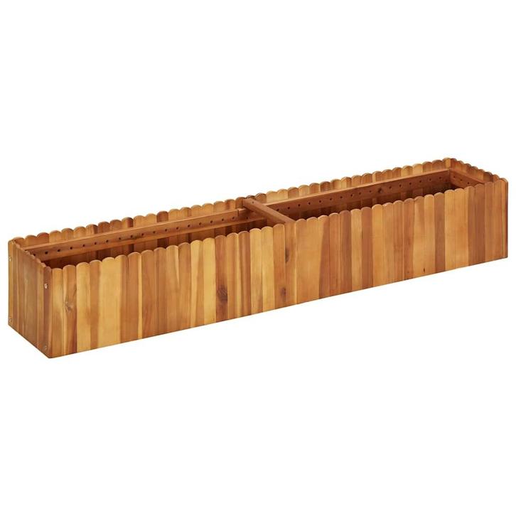 vidaXL Plantenbak verhoogd 150x30x25 cm massief acaciahout, Tuin en Terras, Bloembakken en Plantenbakken, 100 cm of meer, Nieuw