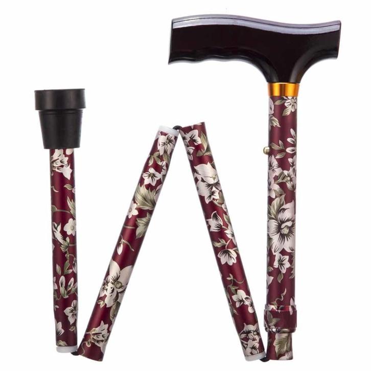 Opvouwbare wandelstok - Burgundy (Wandelstokken, Mobiliteit), Diversen, Braces, Nieuw, Ophalen of Verzenden