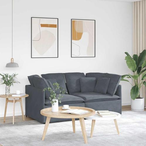 vidaXL Modulaire bank met kussens fluweel donkergrijs, Huis en Inrichting, Banken | Bankstellen, Nieuw, Stof, Verzenden