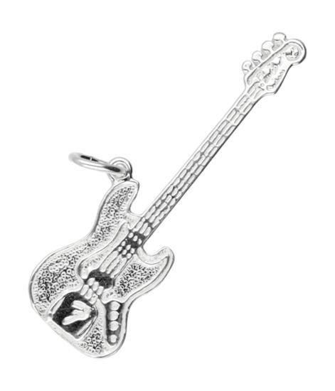 Zilveren Electrische basgitaar Fender ketting hanger, Sieraden, Tassen en Uiterlijk, Kettinghangers, Verzenden