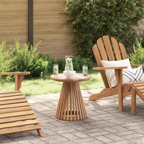 vidaXL Tuin Bijzettafel Ø50x49,5 cm van Massief Teakhout, Tuin en Terras, Tuintafels, Nieuw, Verzenden