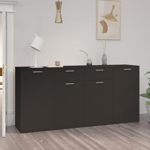 vidaXL Dressoir 160x36x75 cm bewerkt hout zwart, Huis en Inrichting, Kasten | Dressoirs, 25 tot 50 cm, Nieuw, 150 tot 200 cm, Overige houtsoorten