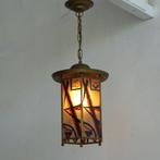Lantaarn plafondlamp - Glas, Metaal - Nederlandse Art Deco
