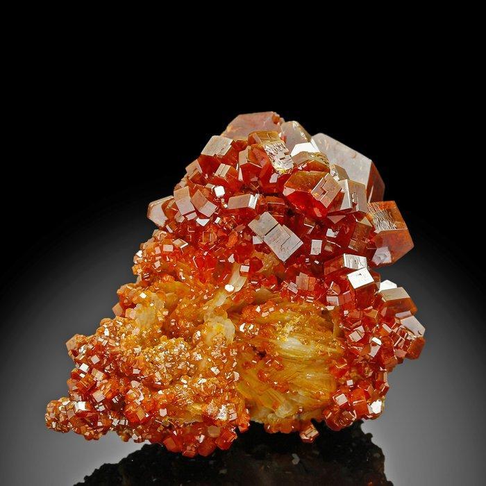 Unieke kleur! Vanadinite Kristalcluster - Hoogte: 3.6 cm -, Verzamelen, Mineralen en Fossielen