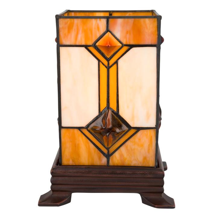 Tiffany kubus tafellamp – B 16,5 CM x H 21 CM, Huis en Inrichting, Lampen | Tafellampen, Nieuw, Verzenden