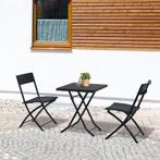 TRUUSK Bistroset Poly Rattan 3 Delig. Balkonmeubelset, Zitgr, Verzenden, Nieuw