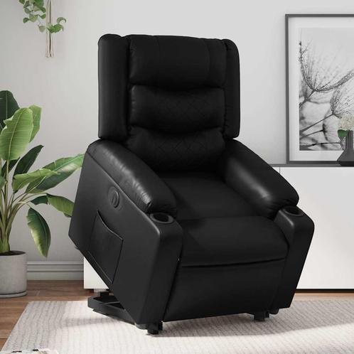 vidaXL Sta-op-stoel elektrisch kunstleer zwart, Huis en Inrichting, Fauteuils, Nieuw, Verzenden