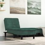 vidaXL Chaise longue fluweel donkergroen, Verzenden, Nieuw