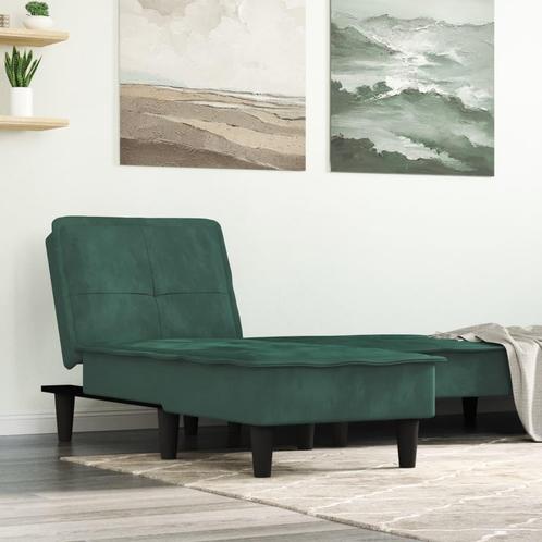 vidaXL Chaise longue fluweel donkergroen, Huis en Inrichting, Banken | Sofa's en Chaises Longues, Nieuw, Verzenden