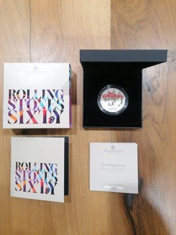 De Rolling Stones, One Ounce Silver Proof Colour Coin - The beschikbaar voor biedingen