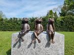 Beeldje - A set of 3 jolly frogs (3) - Brons, Antiek en Kunst