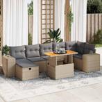 vidaXL 5-delige Loungeset met kussens poly rattan en, Verzenden, Nieuw, Rotan, Loungeset