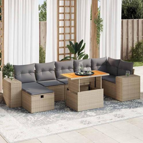 vidaXL 5-delige Loungeset met kussens poly rattan en, Tuin en Terras, Tuinsets en Loungesets, Loungeset, Nieuw, Rotan, Verzenden