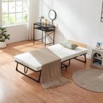 Opklapbed Lustendi 90x200 cm met matras zwart eiken en wit [, Verzenden, Nieuw