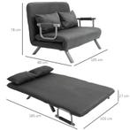 TRUUSK 2-zits Slaapbank Met Armleuningen 3-in-1 Fauteuilbed, Huis en Inrichting, Verzenden, Nieuw
