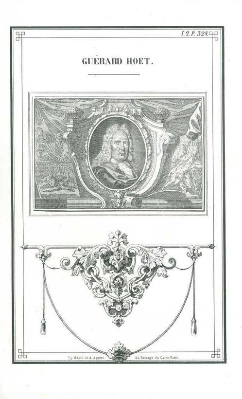 Portrait of Gerard Hoet, Antiek en Kunst, Kunst | Etsen en Gravures