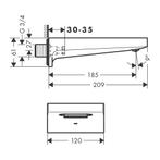 Baduitloop Metropol HansGrohe Watervalstraal 18.5 cm Chroom, Ophalen of Verzenden, Nieuw