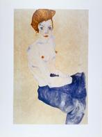 Egon Schiele - Seated blue Nude - Artprint