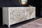Massief dressoir MARRAKECH 170cm wit mangohout met decoratie, Ophalen of Verzenden, Nieuw