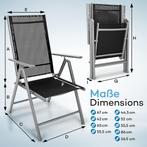 Tuinstoel - Ligstoel - Verstelbaar - Opvouwbaar - Zwart - Ti, Caravans en Kamperen, Kampeermeubelen, Verzenden, Zo goed als nieuw