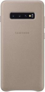 Samsung Lederen Cover - voor Samsung Galaxy S10 Plus - Grijs, Telecommunicatie, Mobiele telefoons | Hoesjes en Frontjes | Overige merken