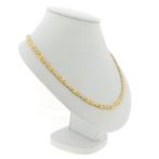 Bicolor gouden fantasie schakel ketting | 50,5 cm (geelgoud), Sieraden, Tassen en Uiterlijk, Kettingen, Ophalen of Verzenden, Gebruikt