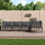 vidaXL 5-delige Loungeset met kussens poly rattan, Tuin en Terras, Tuinsets en Loungesets, Verzenden, Nieuw, Rotan, Loungeset