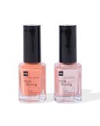 HEMA Long lasting nagellak set oranje glitter 2-delig, Verzenden, Nieuw